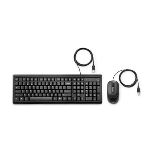 HP 160 Kablolu Klavye & Mouse Kombo Set - Siyah (Türkçe)