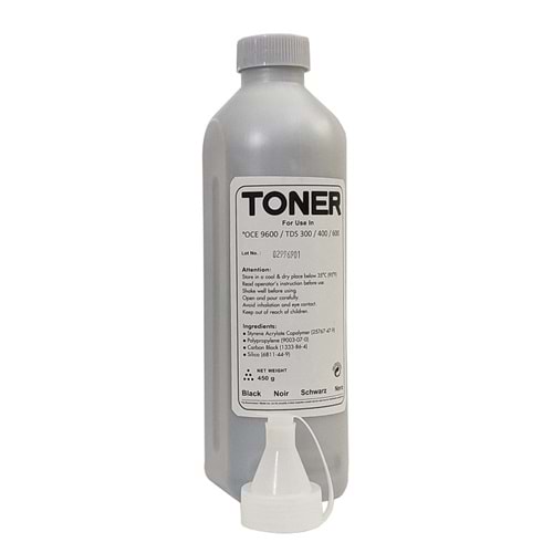 Oce,Toner Blk.TDS 320,400,600,9600,(25001878) 450 gr, Bottle, TCF.