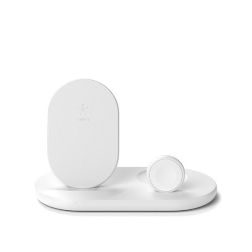 Belkin 3-in-1 Apple Ürünleri için Kablosuz Şarj Cihazı-Beyaz