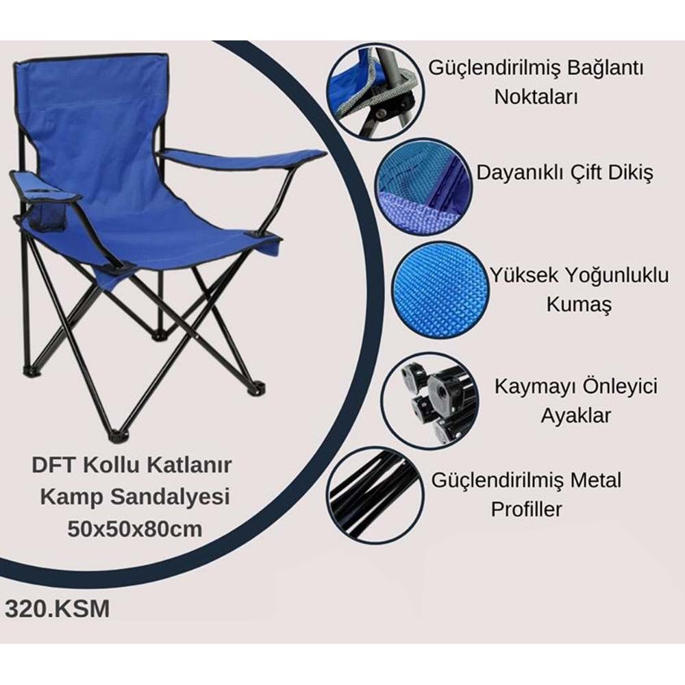 Şemsiye Tipi Katlanan Kollu Kamp Sandalyesi