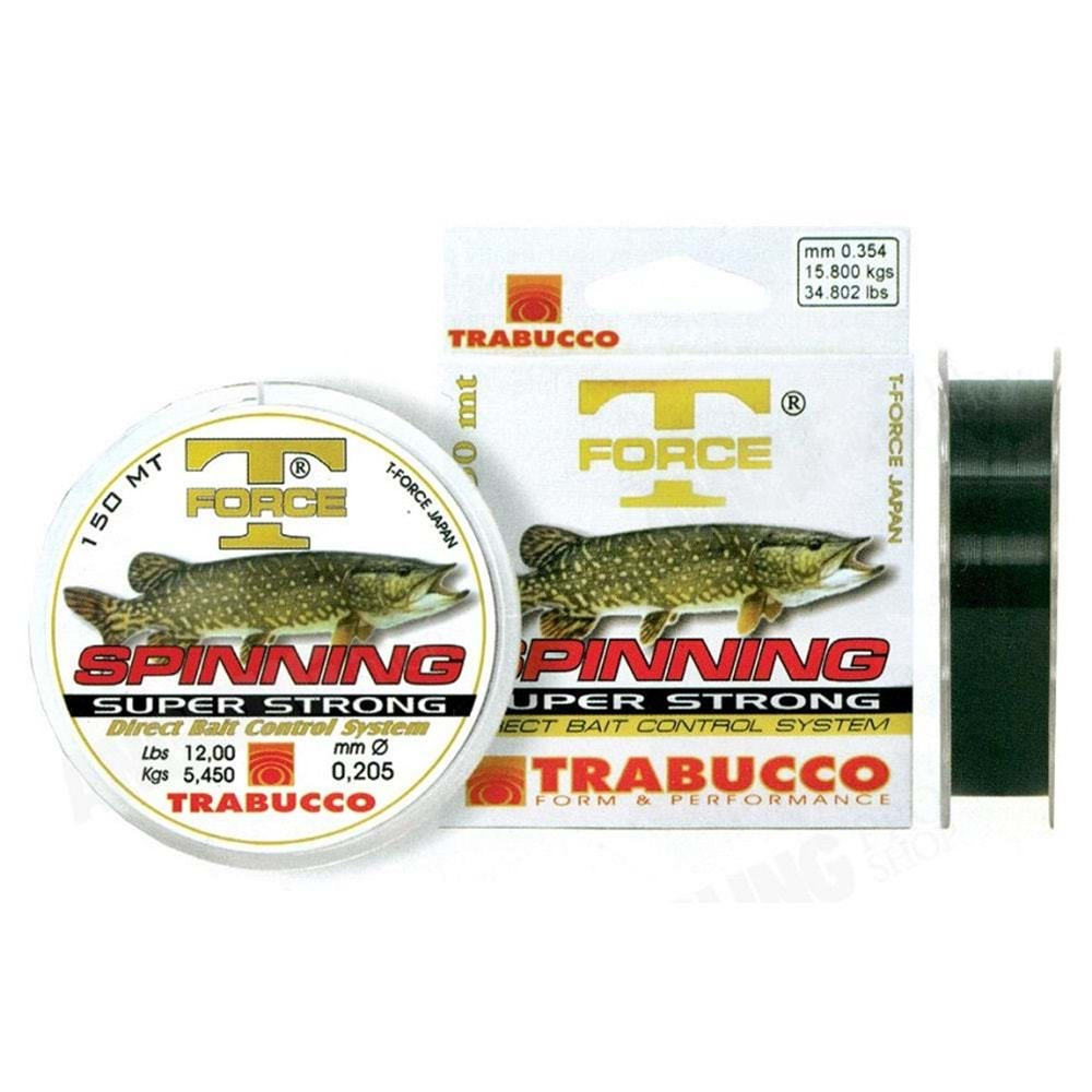 Trabucco T-Force Spinning Pike Serisi 150m K.Yeşil Misina - 0.20MM