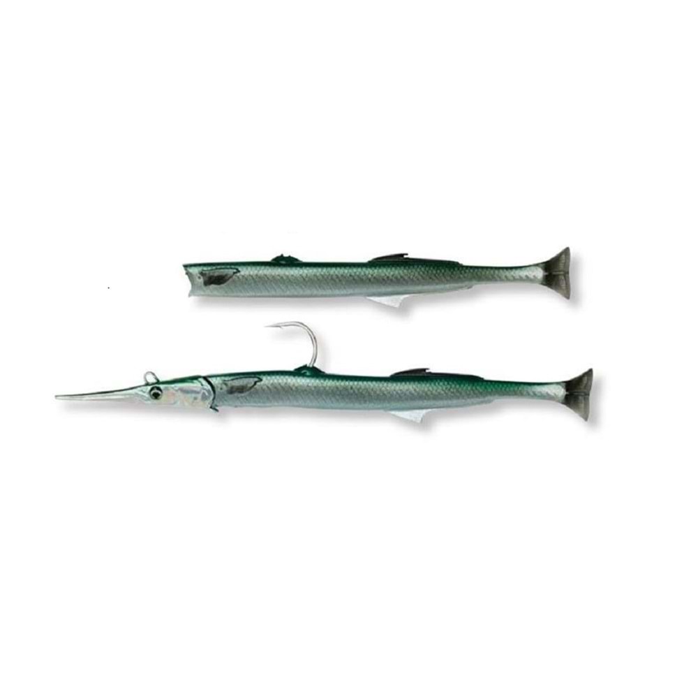 Savage gear Line Thru Green Needlefish Pulsetail 2+1 30cm 85gr Silikon Zargana Sahtesi