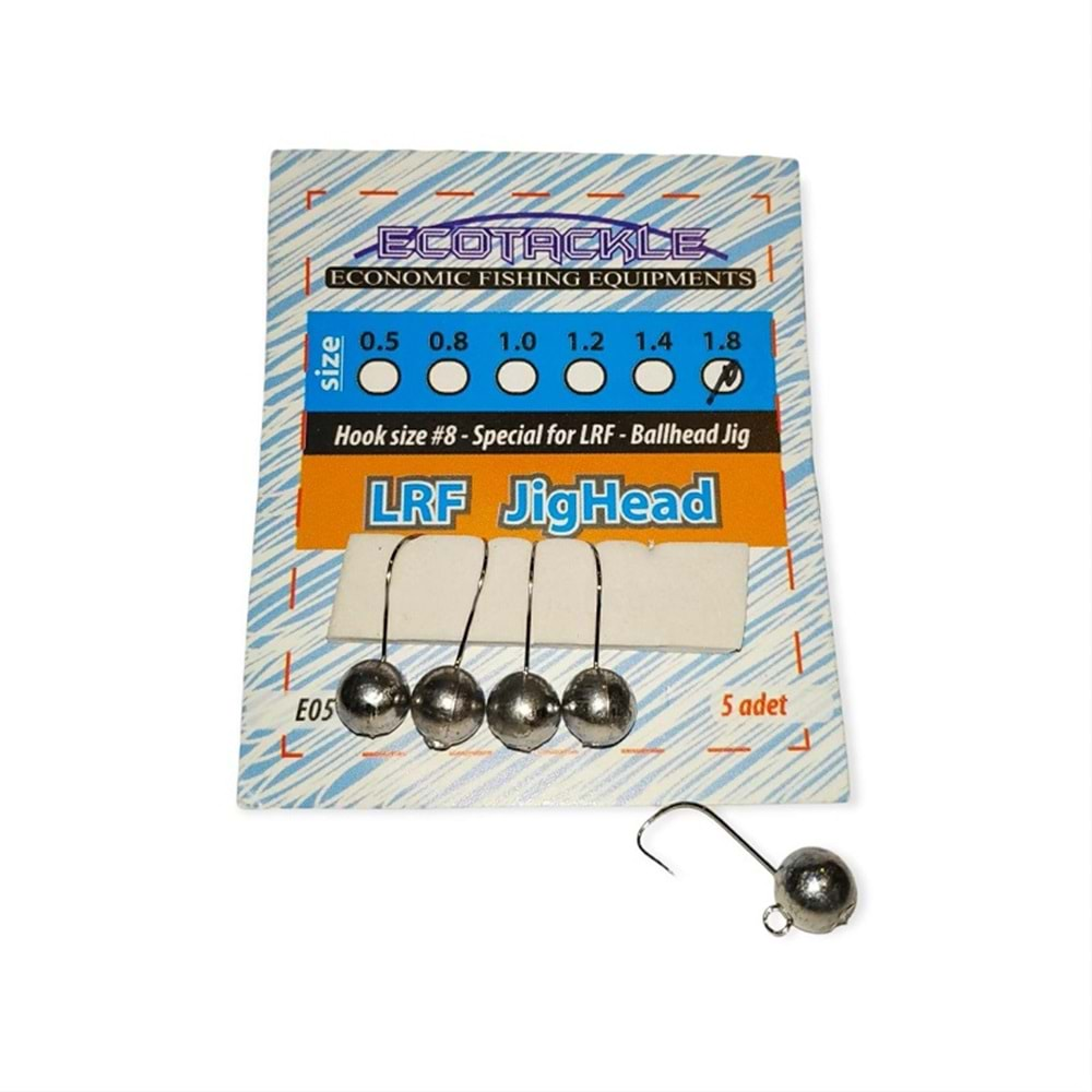 ECOTACKLE 5li LRF JİG HEAD - 0.5 GR