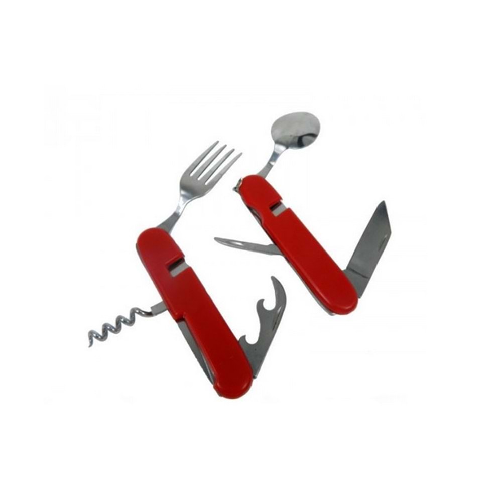 Kırmızı Çatal Kaşık Bıçak Set