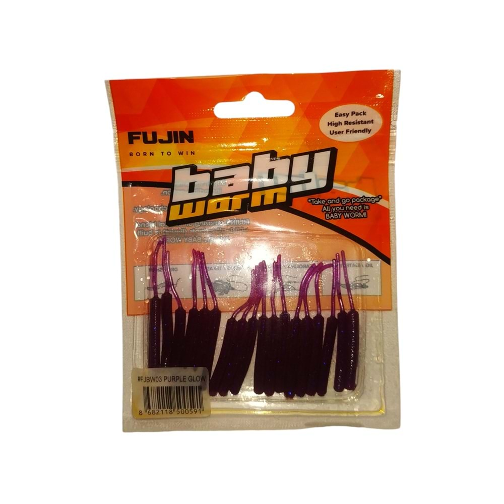 Fujin Baby Worm 5.2cm Floating LRF Silikonu - PURPLE GLOW