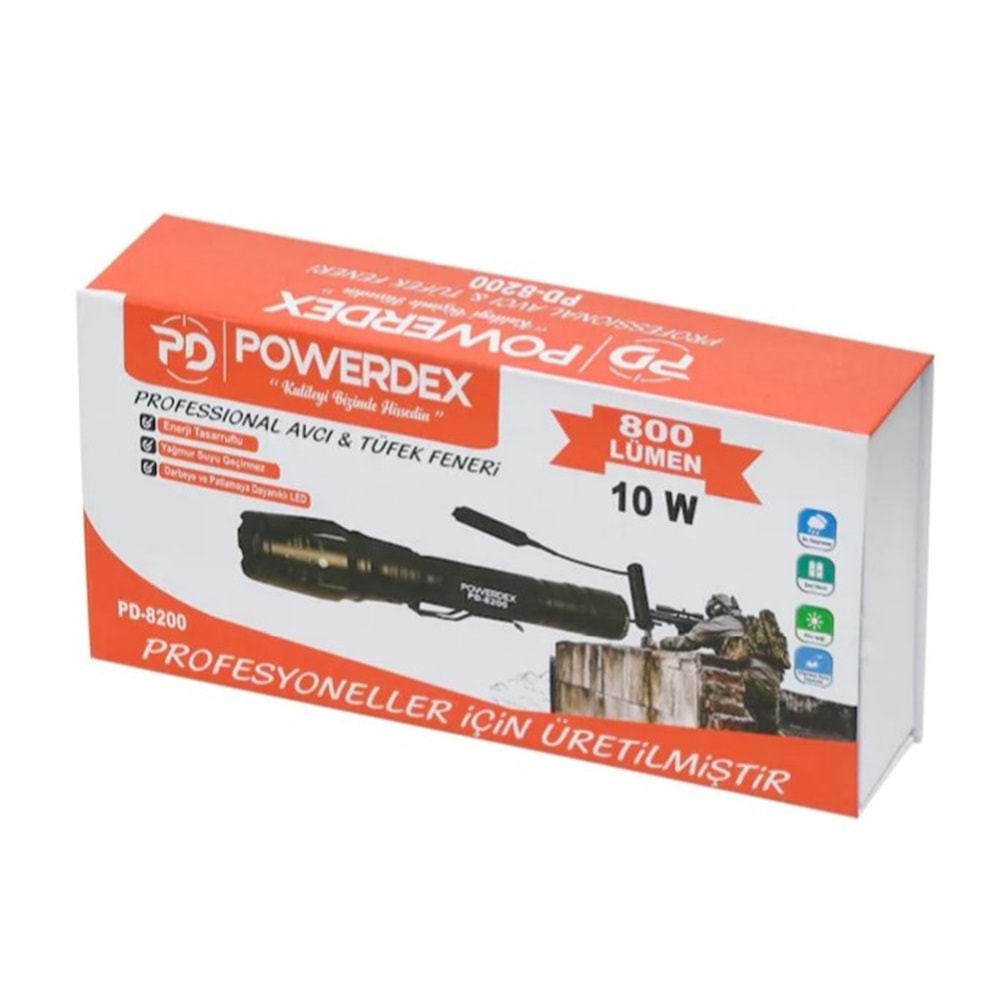 Powerdex Pd-8200 10W Şarjlı Tüfek Feneri