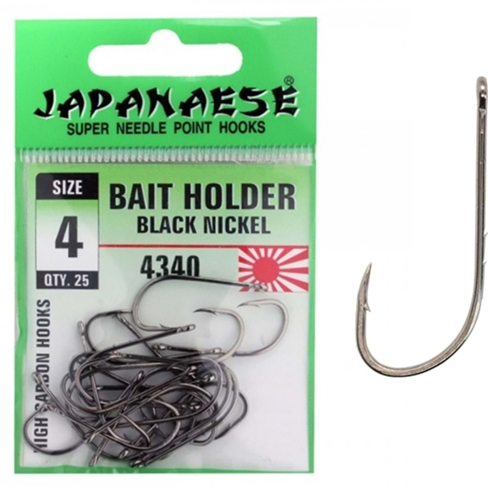 Japanese Bait Holder Carbon Black Nickel 4340 Çift Tırnaklı Olta İğnesi - NO-1