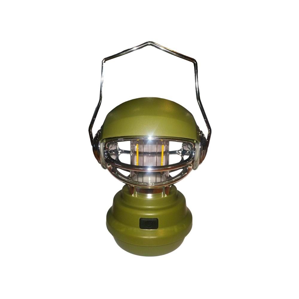 GL-628 Campıng Lamp Dekoratif Usb Şarjlı Askeri Yeşil Kamp Lambası