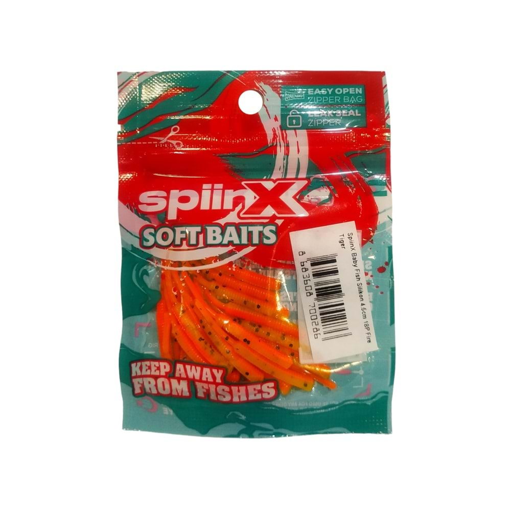 SpiinX Baby Fish Silikon 4.5cm 18P Fire Tiger