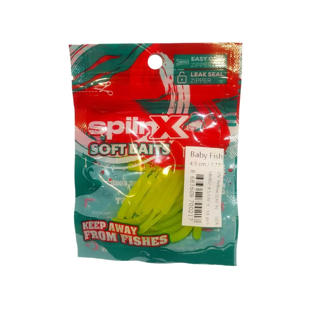 SpiinX Baby Fish Silikon 4.5cm 18P UV Yellow