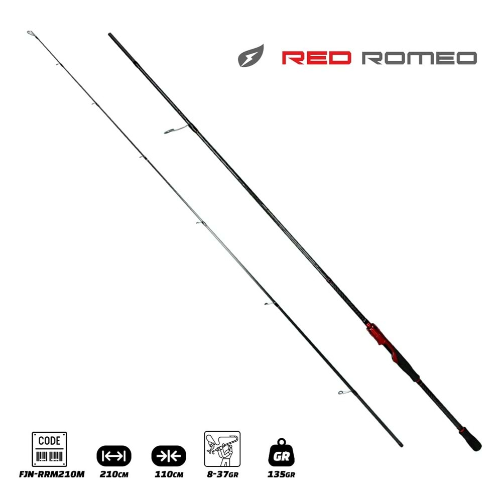 Fujin Red Romeo 210cm 8-37gr 2 Parça Spin Olta Kamışı