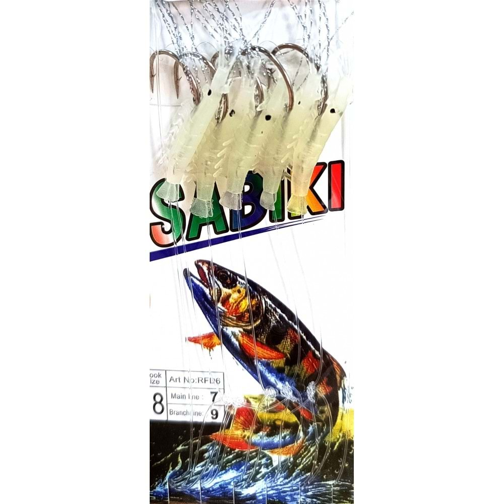 Sabiki Living Shrimp Karides No:13-4 Kanca Glow 5li Lüfer Palamut Levrek Çaparisi