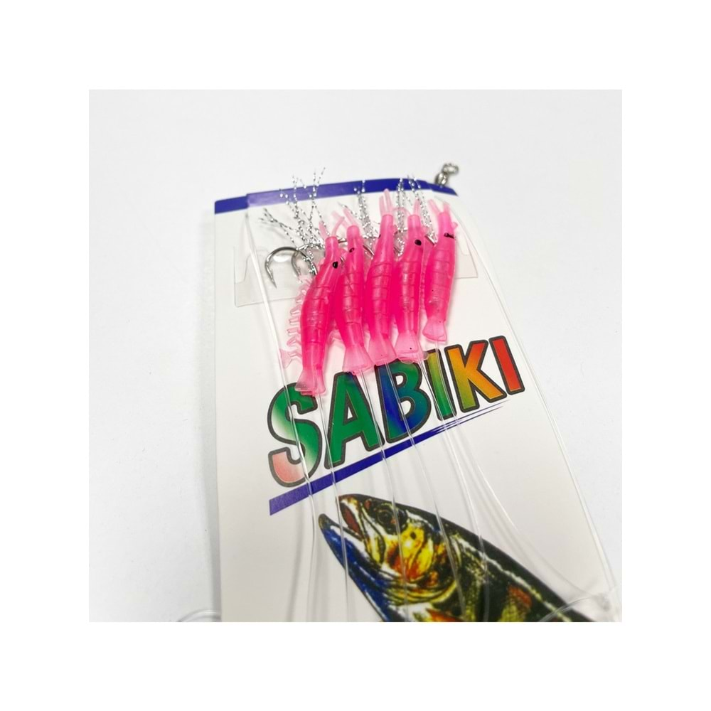 Sabiki Living Shrimp Pink Karides No:11-6 Kanca 5li Lüfer Palamut Levrek Çaparisi