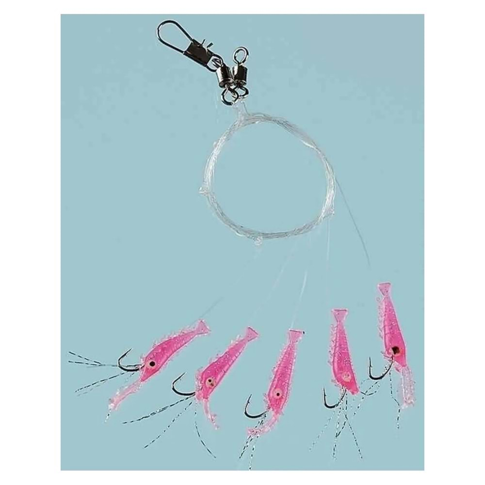 Sabiki Living Shrimp Pink Karides No:11-6 Kanca 5li Lüfer Palamut Levrek Çaparisi