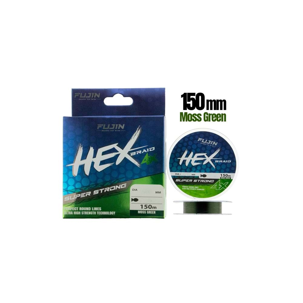 Fujin Hex Braid 4x 150mt Moss Green PE İp Misina - 0.08MM