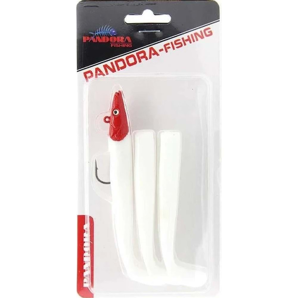 Pandora Sandel 100mm 14gr Silikon Sahte Balık Yem - RED/WHITE