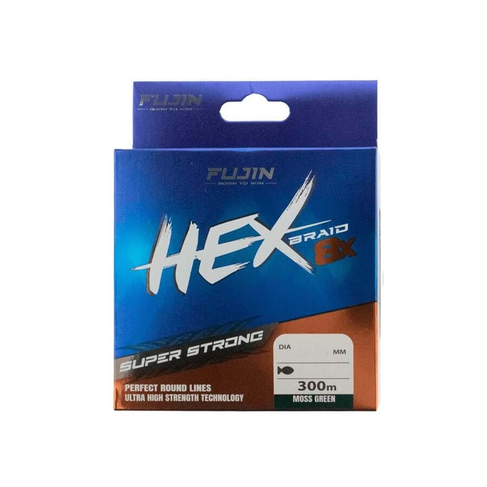 Fujin Hex Braid 8x 300mt Moss Green PE İp Misina - 0.14MM
