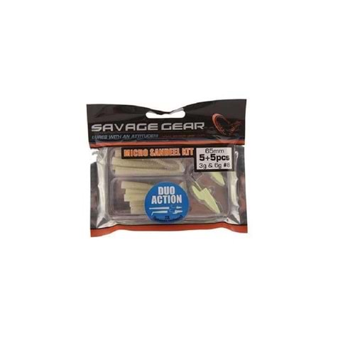 Savage Gear LRF Micro Sandeel Kit Glow LRF Silikon Yem