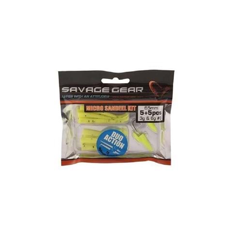 Savage Gear LRF Micro Sandeel Kit Yellow LRF Silikon Yem