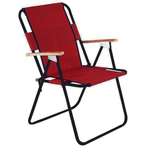 Kırmızı Katlanır Plaj Piknik Bahçe Kamp Sandalyesi