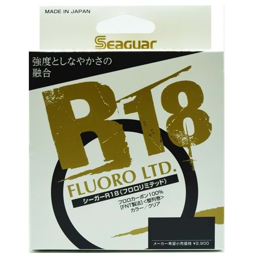0.185mm Seaguar R18 Fluoro Ltd. %100 Fluoro Carbon Misina 100metre