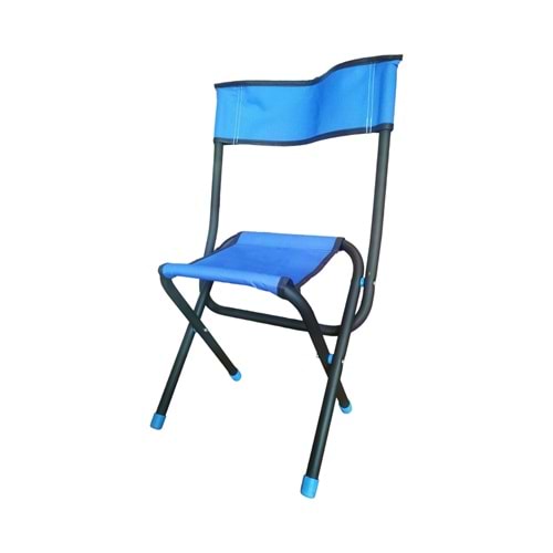 Arkalıklı Sırtlıklı Katlanabilir Mavi Tabure Sandalye