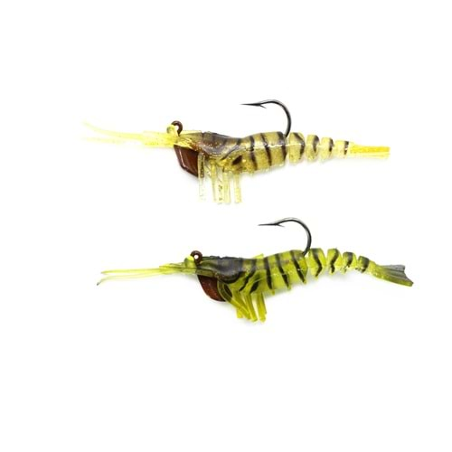 Captain 3048 Magic Shrimp 2li SET 3D Silikon Karides 50mm 3.7gr Suni Yem