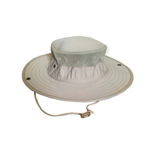 Yazlık Fötr Şapka Bej Renkli Fileli Şapka