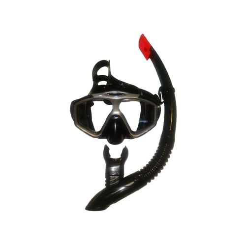Apnea Miami Metalik Gri Maske Şnorkel Set