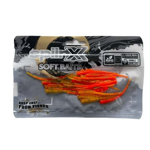 Spiinx Sandworm 6cm 18P Fire Tiger Lrf Silikon Sahte Yem