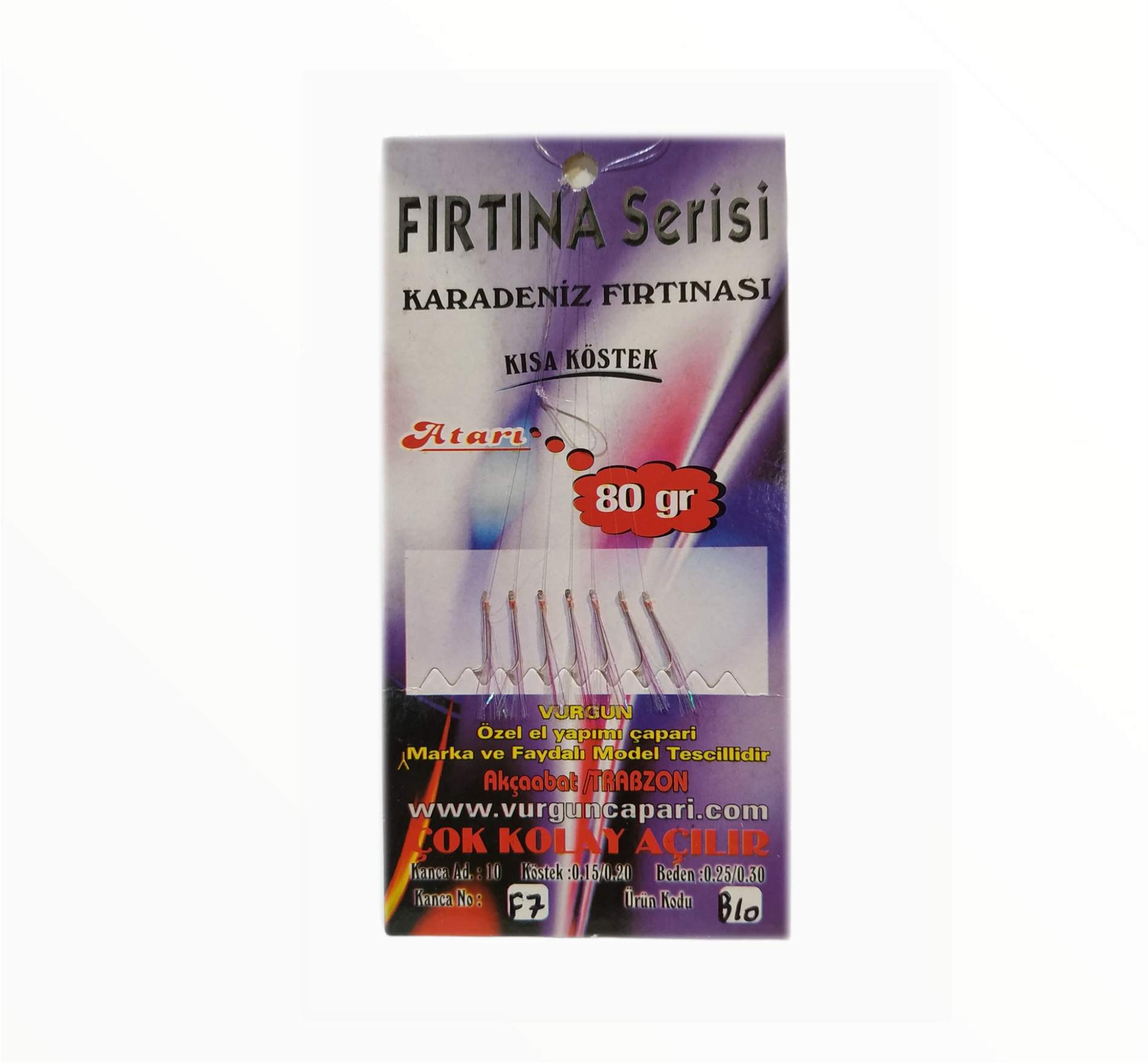 VURGUN 80gr 7 iğneli Mor Simli Organze Çapari