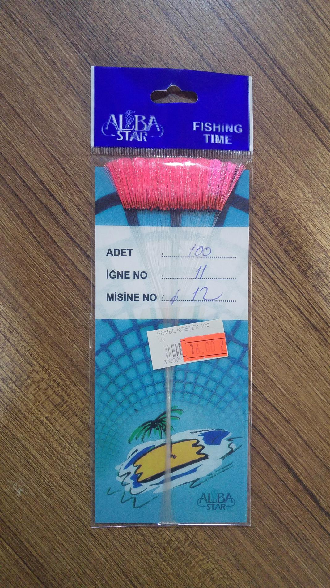 ALBASTAR HAZIR KÖSTEK 100'LÜ (NO:11 PEMBE SİM-SİYAH İĞNE)