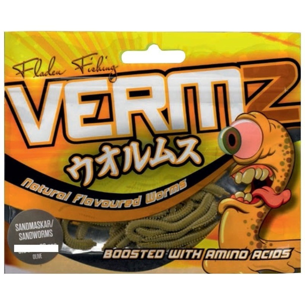 Fladen Vermz Kum Solucanı Olive 9.5cm 15pcs Kokulu Silikon Yem