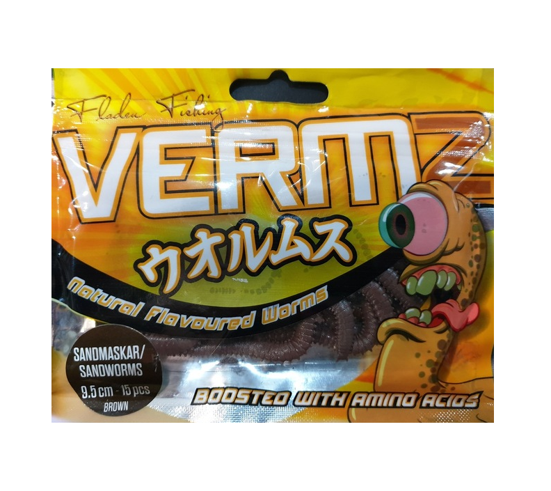 Fladen Vermz Kum Solucanı Brown 9.5cm 15pcs Kokulu Silikon Yem