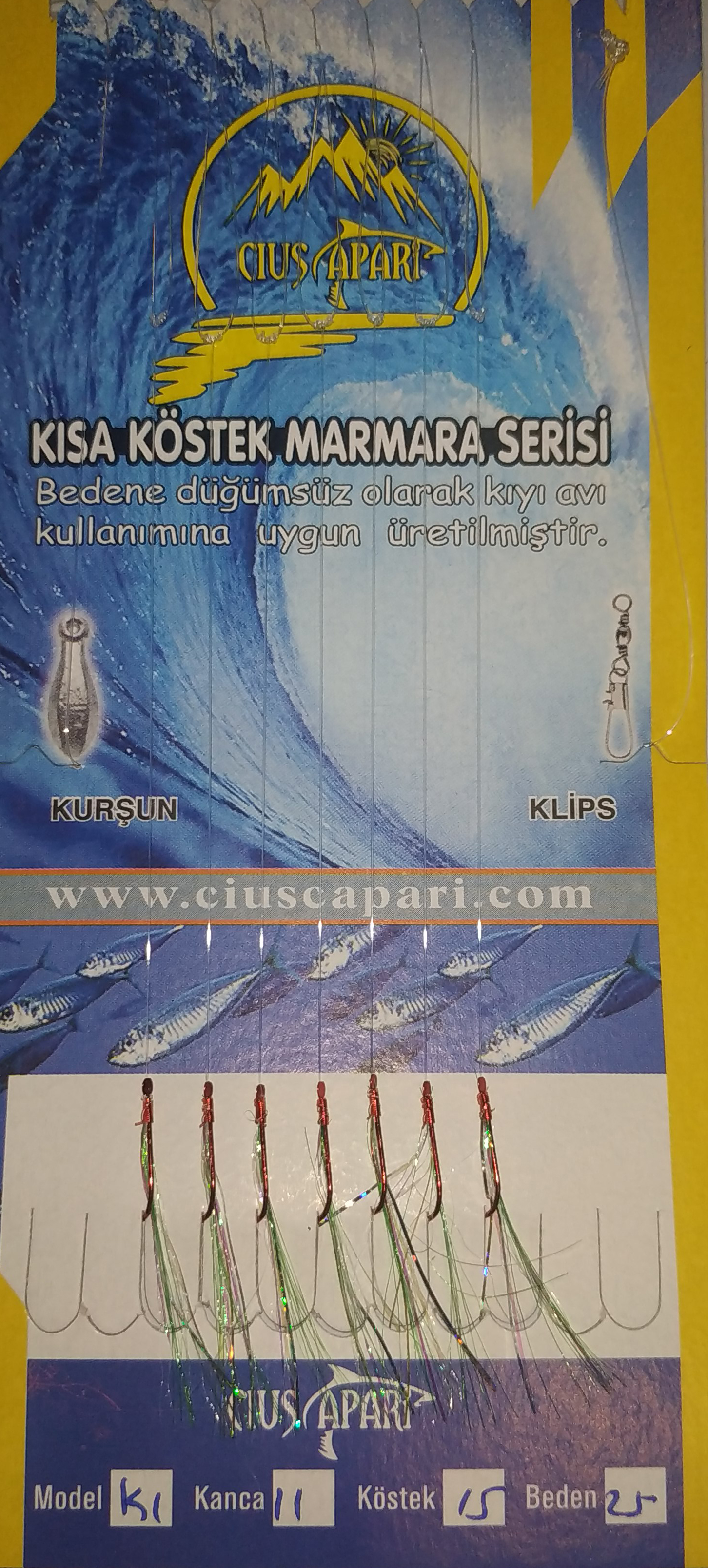 K1 KIRMIZI 7 İĞNELİ YEŞİL SİMLİ KISA KÖSTEK MARMARA SERİSİ ÇAPARİ