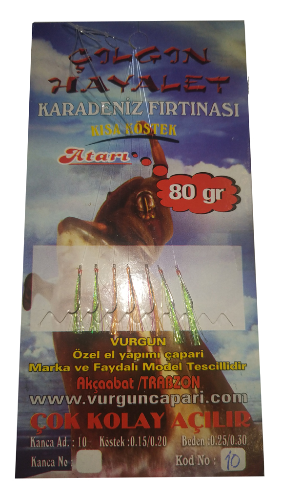 VURGUN 80gr 7 iğneli Yeşil Turuncu Renkli Organze Çapari