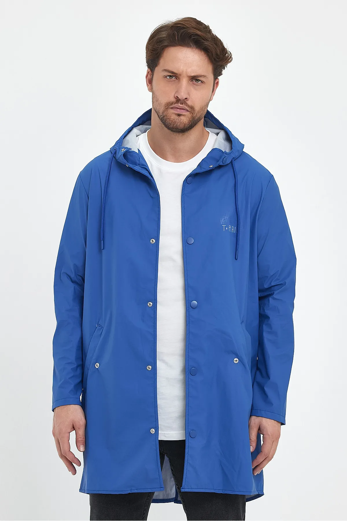 T Rain Pu Raincoat L Beden Mavi Erkek Yağmurluk