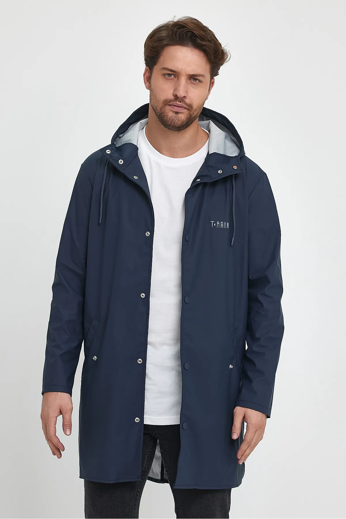 T Rain Pu Raincoat XXL Beden Lacivert Erkek Yağmurluk