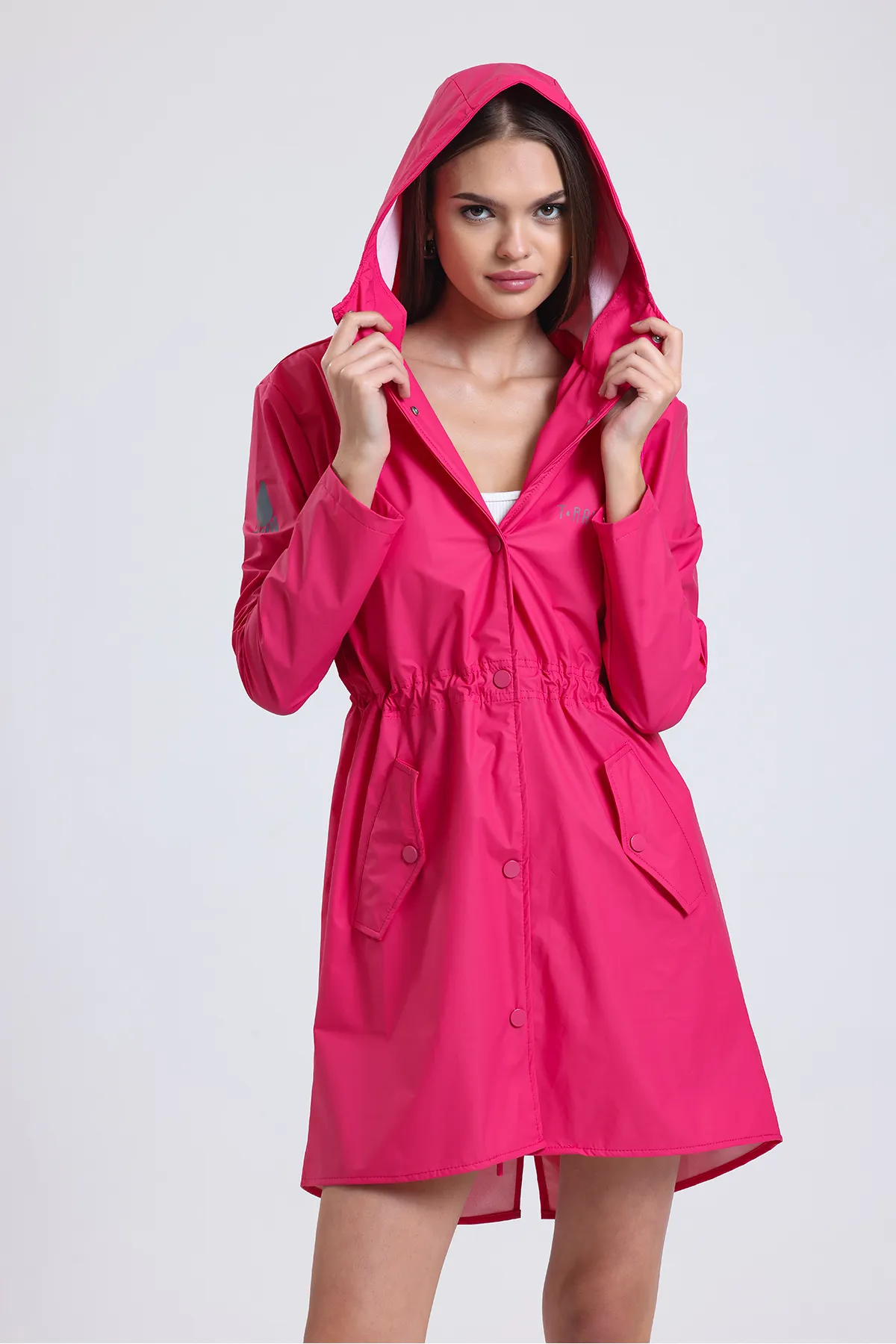 T Rain Pu Raincoat S Beden Pembe Bayan Yağmurluk