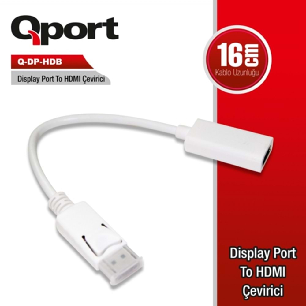 AKSESUAR QPORT Q-DP-HDB DISPLAY PORT TO HDMI CEVIRICI