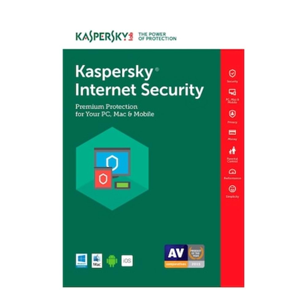 INTERNET SECURITY KASPERSKY 1 YIL 2 PC