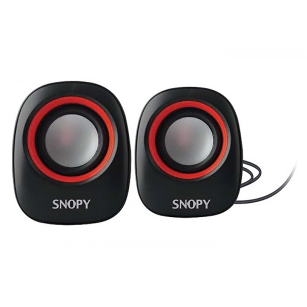 SPEAKER SNOPY SN-120 2.0 Siyah/Kırmızı USB