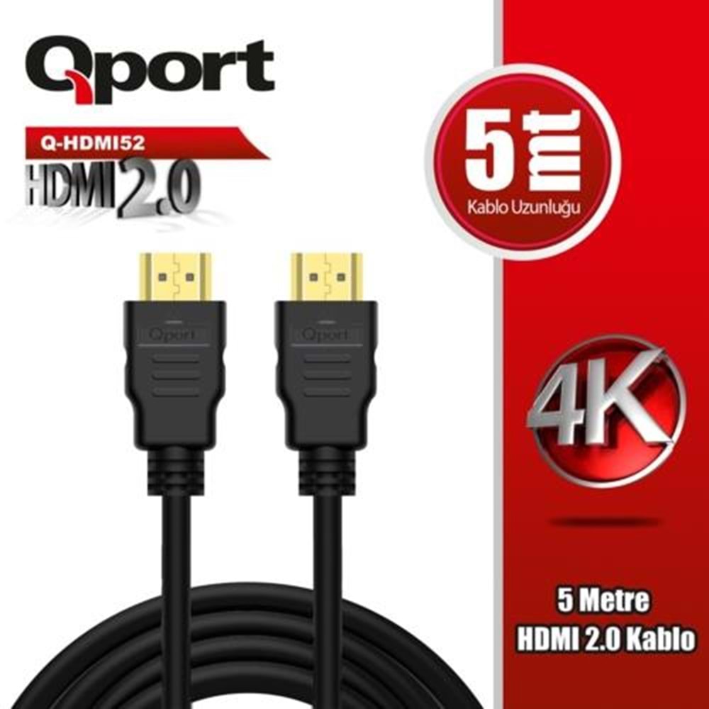 KABLO QPORT Q-HDMI52 5MT HDMI KABLO 2.0 4K