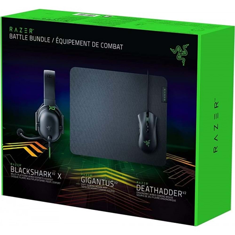 KULAKLIK RAZER BLACKSHARK X Deathadder V2 Gigantus Kulaklık+Mouse+Pad