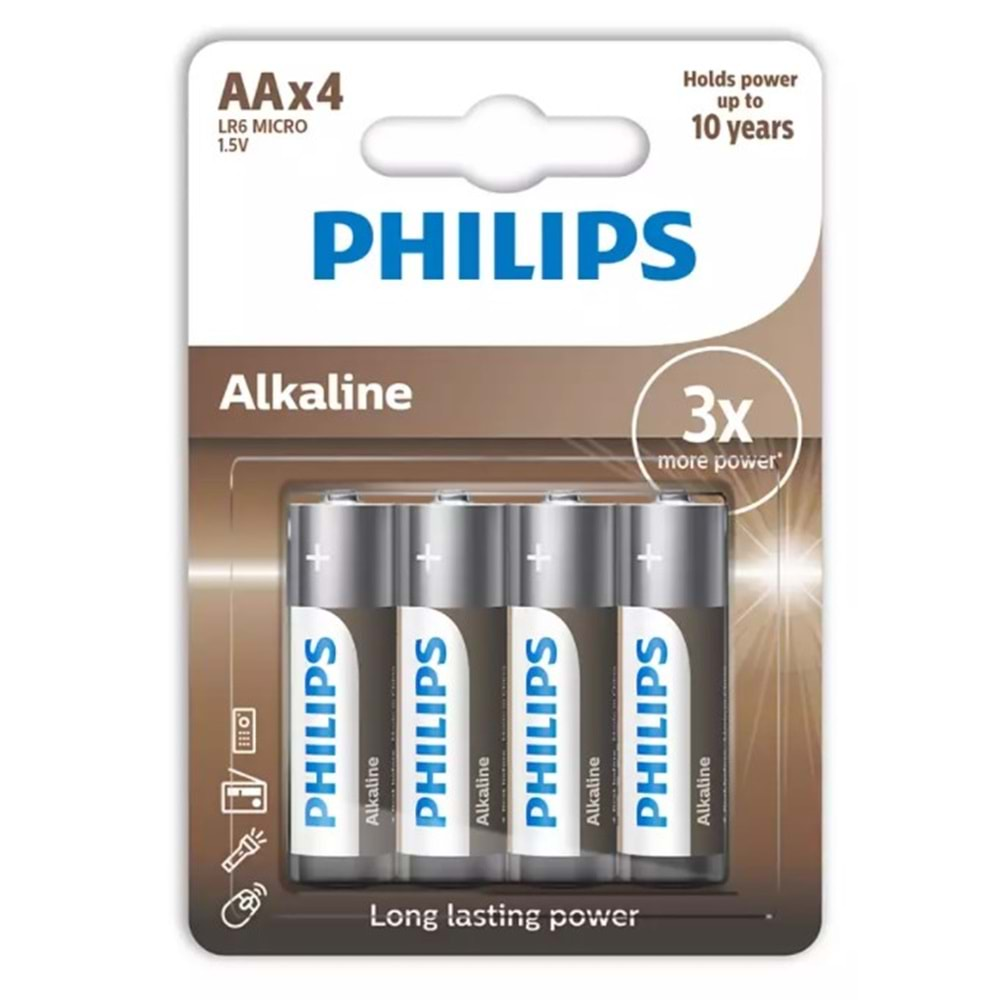 PHILIPS LR6A4B/10 ALKALIN AA 4lü Pil