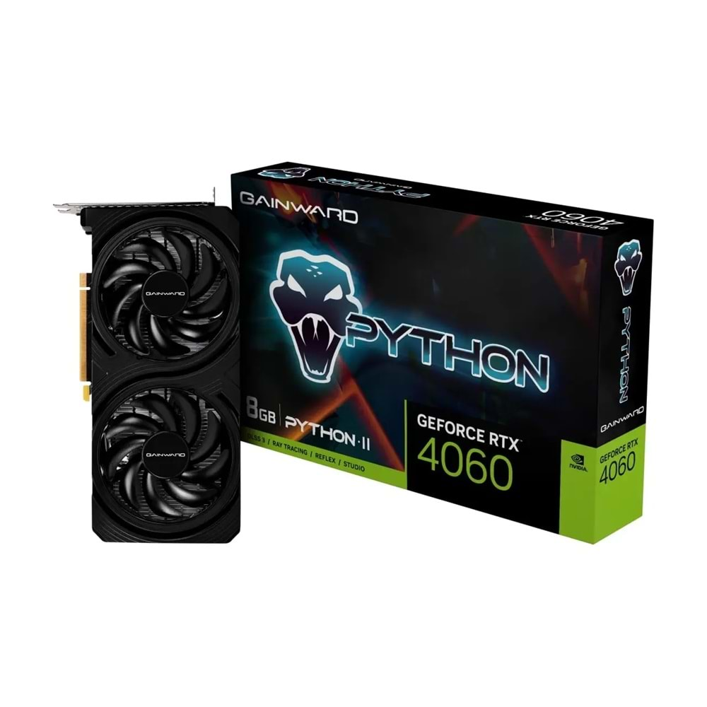 EKRAN KARTI GAINWARD RTX4060 PYTHON II 8GB GDDR6 128bit