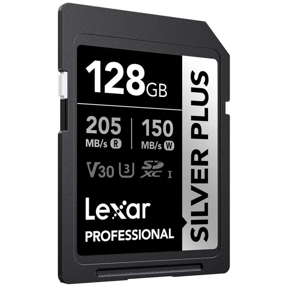 LEXAR 128GB PROFESSIONAL SILVER PLUS SDXC UHS-I 205MB/S-100MB/S