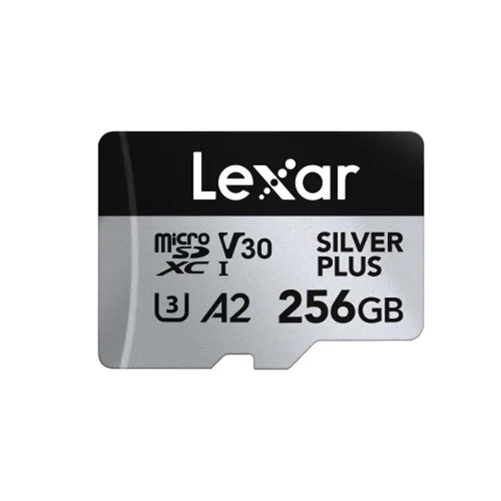 LEXAR 256GB SILVER PLUS MICROSDXC UHS-I 205MB/S-100MB/S C10 A2 V30