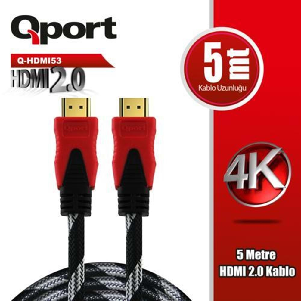 KABLO QPORT Q-HDMI53 5MT HDMI KABLO 2.0 4K