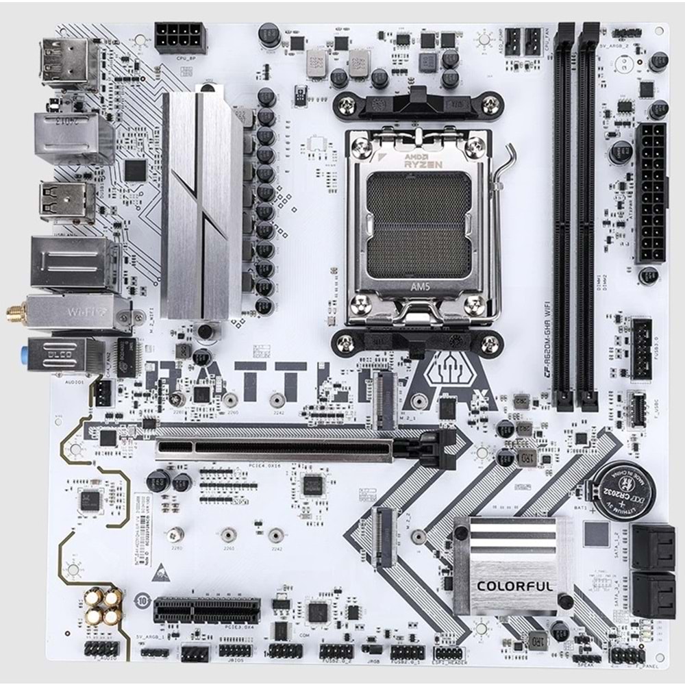ANAKART COLORFUL BATTLE-AX A620M-GHA WHITE WiFi V14 DDR5 AM5